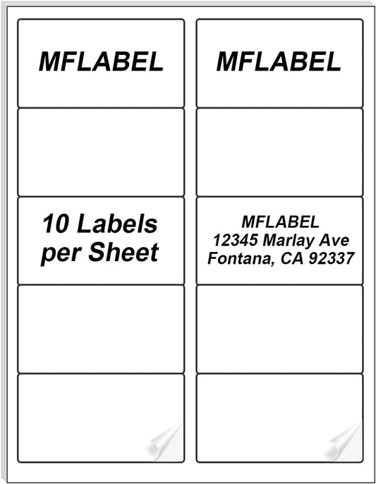 MFLABEL 2x4 Shipping Address Labels - 250 Count, 25 Sheets for Printer - 10-UP Internet Mailing Stickers, 2" x 4" FBA Labels for Laser/Inkjet Printer