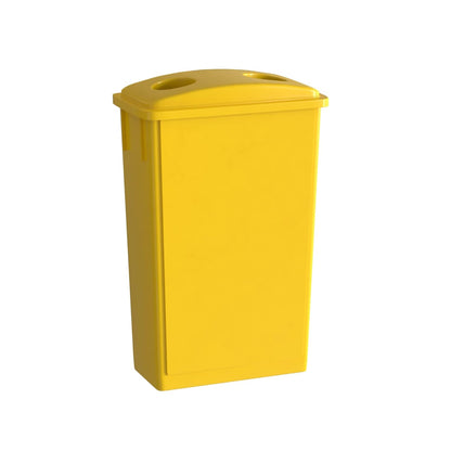 23 Gallon Yellow Slim Jim Trash Can with Bottle Lid