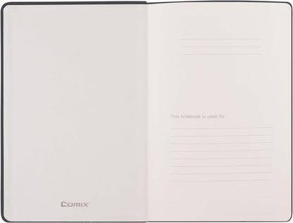 Comix Lined Journal Notebook for Women Men, Journaling Notebooks for Office School Home, 240 Pages, 5.5" x 8.3", College Ruled, A5, Hardcover, Black