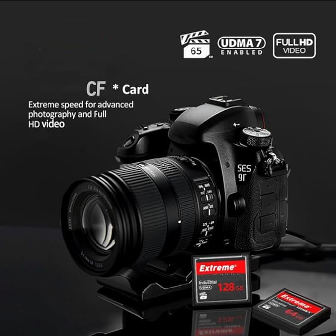 Original 128GB CF Memory Card UDMA Speed Up to 60MB/s SLR Camera CF Card for Professional Photographer,Videographer,Enthusiast 128gb