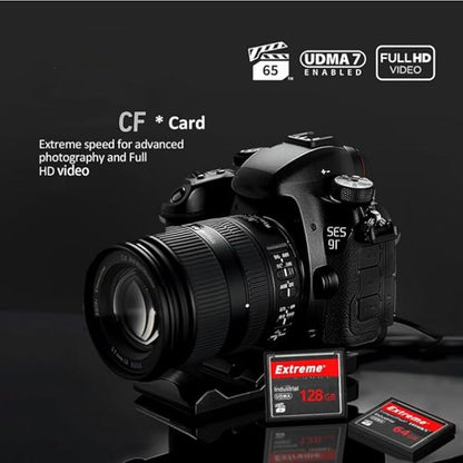 Original 128GB CF Memory Card UDMA Speed Up to 60MB/s SLR Camera CF Card for Professional Photographer,Videographer,Enthusiast 128gb