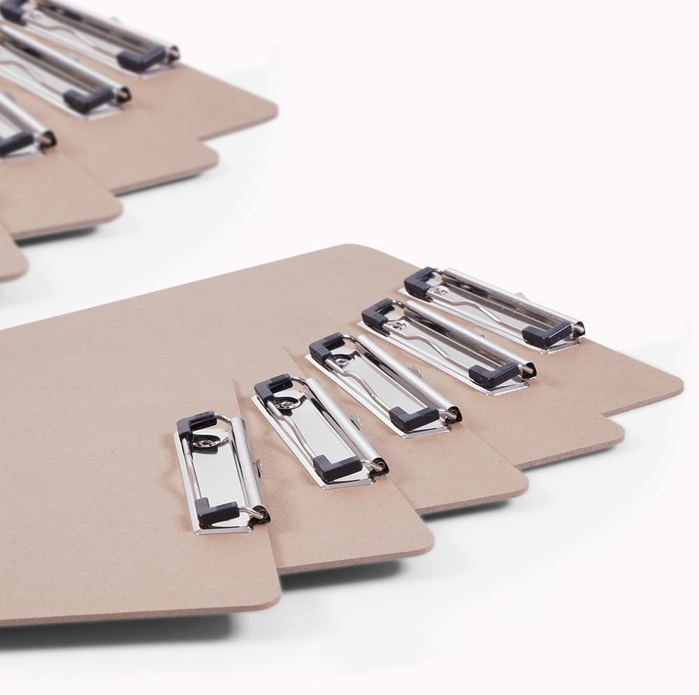 Clipboards Bulk, Woswel Hardboard Office Clipboards 48 Pack,9 X 12.5 Inch Recycled Wood Clip Boards,Low Profile Clip Boards for Home School & Office Supplies