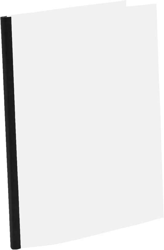 Thermal Binding Clear Covers with Steel Spine –for Thermal Binding Machines – Formerly Unibind – Used in Real Estate, Education and Various Businesses (Black, 80 Sheets Max - 72/Box)