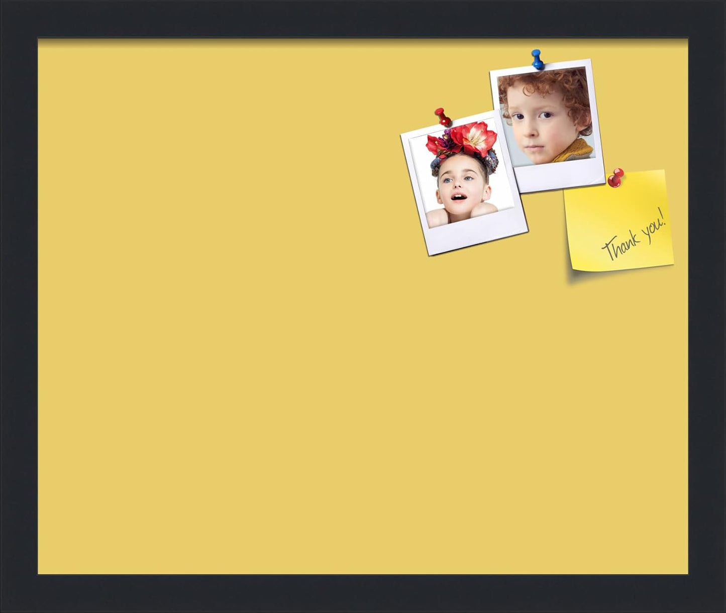 PinPix 17x14 Inch Cork Bulletin Board. This Decorative Framed Pin Board Comes with Honey Pastel Design and a Satin Black Frame. Ideal for Home Office Decor or Message Board (PinPix-1810)