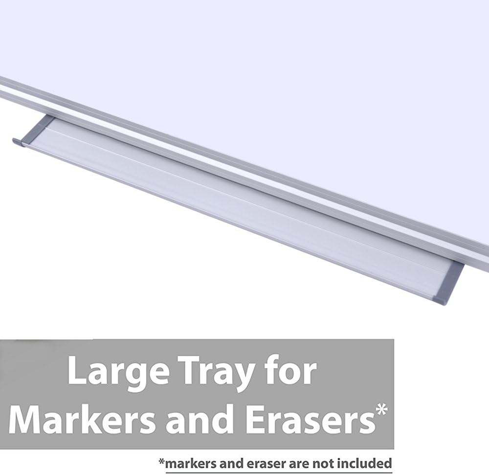 2 Pack 48" x 24" Magnetic Dry Erase Board with Removable Marker Tray| Commercial Quality Wall-Mounted Aluminum Message Presentation White Board for Office, Students & Teachers