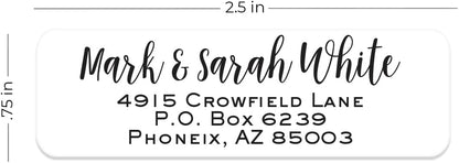 Mixed Script Font Rolled Address Labels/Roll of 500 Chic Black and White Personalized Address Labels/Designer Return Address Stickers in Elegant Plastic Dispenser