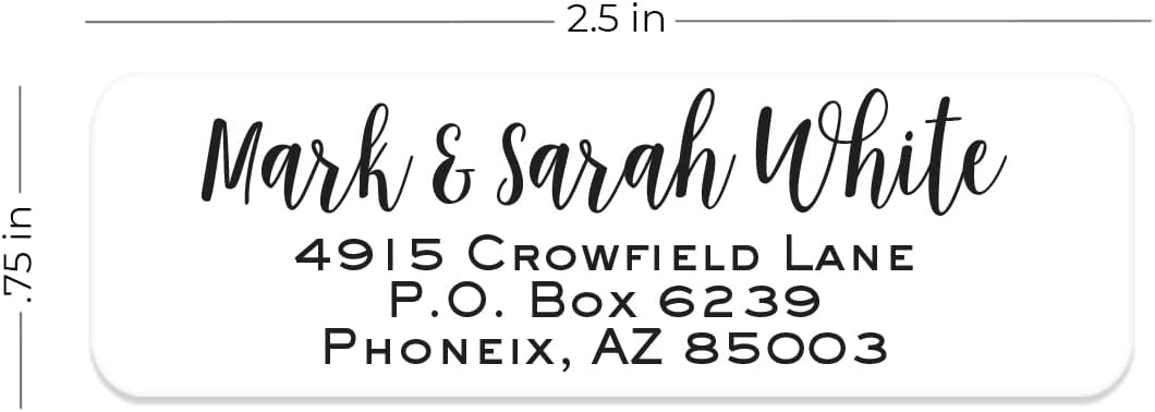 Mixed Script Font Rolled Address Labels/Roll of 250 Chic Black and White Personalized Address Labels/Designer Return Address Stickers in Elegant Plastic Dispenser