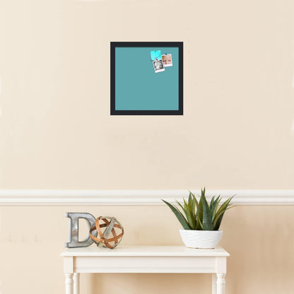 PinPix 13x13 Inch Cork Bulletin Board. This Decorative Framed Pin Board Comes with Aqua Pastel Design and a Satin Black Frame. Ideal for Home Office Decor or Message Board (PinPix-1806)