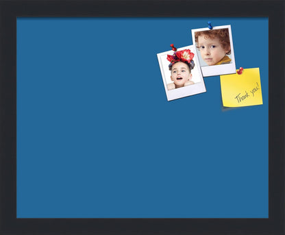 PinPix 15x12 Inch Cork Bulletin Board. This Decorative Framed Pin Board Comes with Navy Pastel Design and a Satin Black Frame. Ideal for Home Office Decor or Message Board (PinPix-1811)