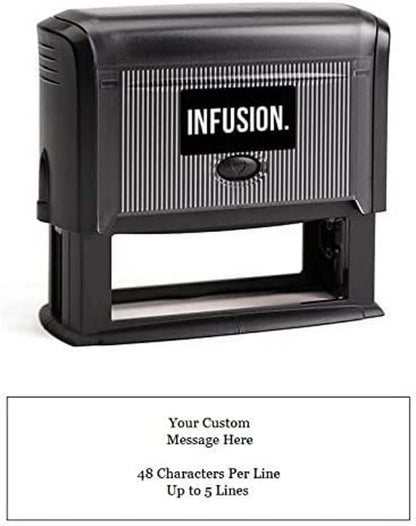 Infusion Self-Inking Custom Rubber Stamp (Personal or Business Use) - Choose from 16 Colors (1" x 3-1/4")