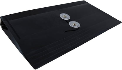 JAM PAPER Plastic Envelopes with Button & String Tie Closure - #10 Business Booklet - 5 1/4 x 10 - Black - 12/Pack
