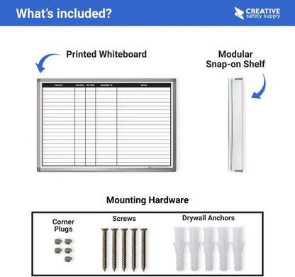 Project Planning Dry-Erase Whiteboard 36" x 24"