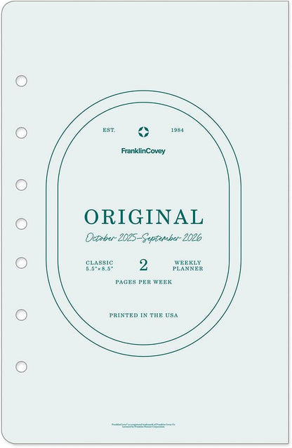 FranklinCovey - Original Weekly Ring-Bound Planner (Classic, Oct 2025 - Sep 2026)
