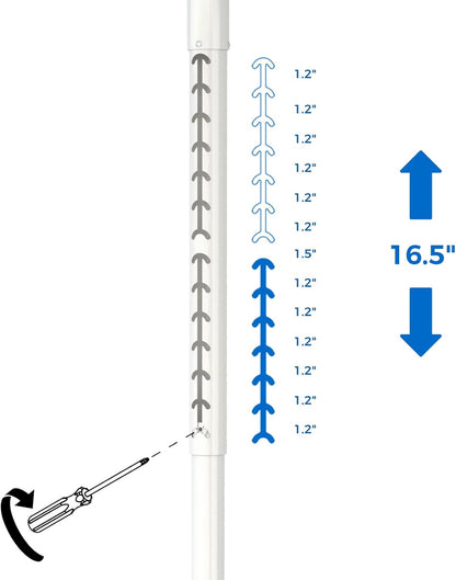 Projector Mount, 42.5 inch to 59 inch Adjustable Height ,Universal Full Motion Ceiling Bracket 22lb Max Weight and Extendable Arms Tilt Rotating Swivel Mount for Home and Office Projector White