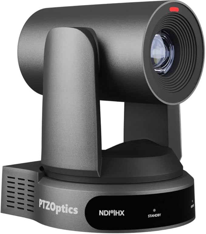 PTZOptics Move 4K SDI/HDMI/USB/IP PTZ Camera with 30x Optical Zoom (Gray) (PT30X-4K-GY-G3) + Lens Cleaning Kit + HDMI Cable + Ethernet Cable + Color Wire Ties