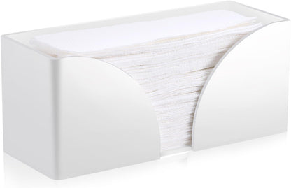 1PCS White Paper Towel Dispenser Countertop, Acrylic Paper Towel Holder for Bathroom Folded Countertop Paper Towel Holder Trifold Napkin Holder for Z-fold, C-fold, MultiFold Trifold - Home Kitchen