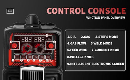 Plasma Cutter Welder Combo Gas MIG/Gasless MIG/Lift TIG/Stick/CUT 5 in 1 Aluminum Welding Machine with 110V/220V Dual Voltage Multi Process Welder