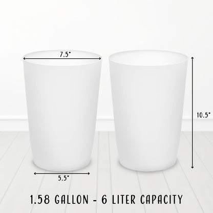 HOLDN’ STORAGE Small Trash Can - Set of 2 Open Top Waste Bin of 1.58 Gallon, Compact Waste Can Perfect for Bathroom, Kitchen, Office, Dorm - Durable Garbage Can - White