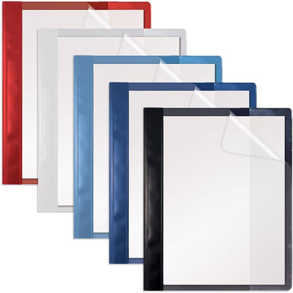Better Office Products Ultra Durable Clear Front Report Covers, 25 Per Box, Letter Size, Assorted Colors, Poly Back Cover, with Fasteners, Lay Flat, Box of 25