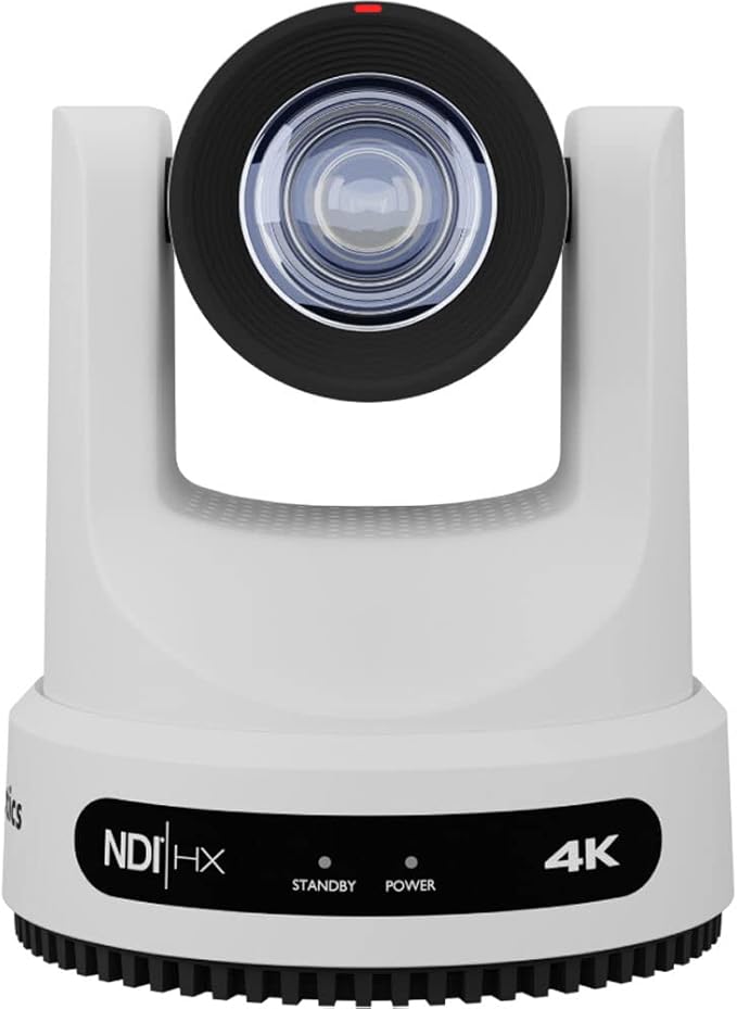 PTZOptics Move 4K SDI/HDMI/USB/IP PTZ Camera with 20x Optical Zoom (White) (PT20X-4K-WH-G3) + Lens Cleaning Kit + HDMI Cable + Ethernet Cable + Color Wire Ties