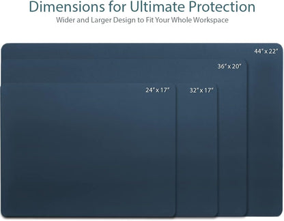 Vine Creations Leather Desk Mat Large 44" x 22", Desk Protector Mat, PU Leather Desk Pad, Large Mouse Pad, Desk Blotter, Desk Pads on Top of Desks, Desk Matt for Desktop, Office Desk Mat (Dark Blue)
