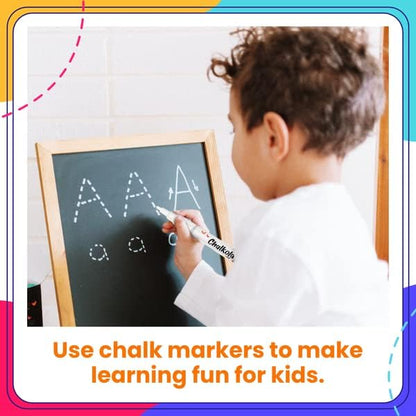 Chalkola 6 White Liquid Chalk Markers - White Dry Erase Liquid Chalk Pens for Chalkboard Signs, Blackboard, Car Window, Glass, Bistro | Variety pack - (3x) 3mm Fine Tip + (3x) 6mm Bold Size Ink Marker