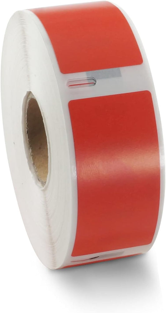 BETCKEY Colored Labels Compatible with Dymo 30336 (1" x 2-1/8") Return Address Labels, Compatible for Dymo LabelWriter Thermal 450, 4XL & Zebra Desktop Printers [2 Rolls, 1000 Labels, Red]