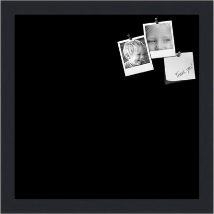 PinPix 13x13 Inch Cork Bulletin Board. This Decorative Framed Pin Board Comes with Solid Black Design and a Satin Black Frame. Ideal for Home Office Decor or Message Board (PinPix-622)
