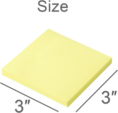 (16 Pack) Sticky Notes 3x3 in Yellow, Sticky Pads, Recyclable, Self-Stick Pads, Easy to Stick for Home, Office, Notebook