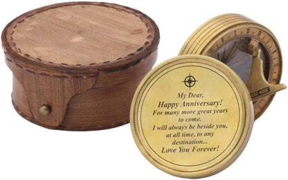 to My Husband I Love You, Brass Compass Engraved Gifts for Men, Bronze for Men, Romantic Gifts for Him/Her, Keepsake Gifts for Husband, 5th/25th 50th Wedding Ideas