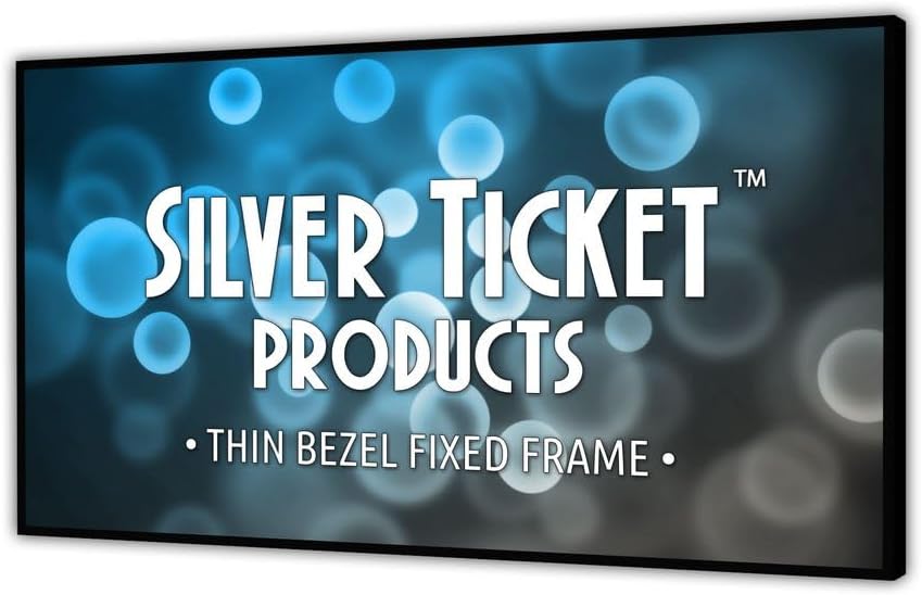 Silver Ticket Products S7 Series 6 Piece Thin Bezel Home Theater Fixed Frame 4K/8K Ultra HD, HDTV, HDR & Active 3D Projection Screen, 16:9 Format, 92" Diagonal, Grey Material S7-16992-G