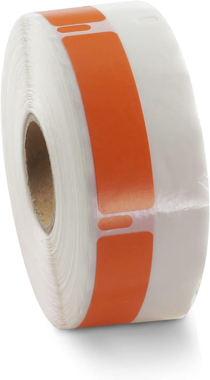 BETCKEY Colored Labels Compatible with Dymo 30346 (1/2" x 1-7/8") Library Barcode Labels, Compatible for Dymo LabelWriter Thermal 450, 4XL & Zebra Desktop Printers [1 Roll, Orange]