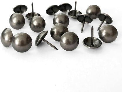 Let's Decorate 100PCS D16mm/0.63" Gun-Black Upholstery Tacks, Decorative Tacks for Sofa Couch, Furniture Metal Thumb Tacks, Home DIY Decorative Nail Heads Nails (100, 16mm Gun-Black)