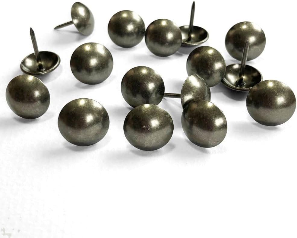 Let's Decorate 100PCS D16mm/0.63" Gun-Black Upholstery Tacks, Decorative Tacks for Sofa Couch, Furniture Metal Thumb Tacks, Home DIY Decorative Nail Heads Nails (100, 16mm Gun-Black)