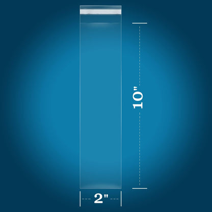 iMailer - 200 Pcs -2" x 10" Pretzel Rod Bags-Self Adhesive Small Cellophane Treats Bags,Pretzels Individual Bags for Bakery, Candies, Cookies, Gifts