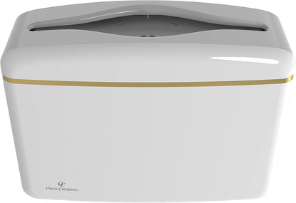 Countertop Multifold Hand Paper Towel Dispenser by Oasis Creations, Single Sheet Dispensing – Glossy White