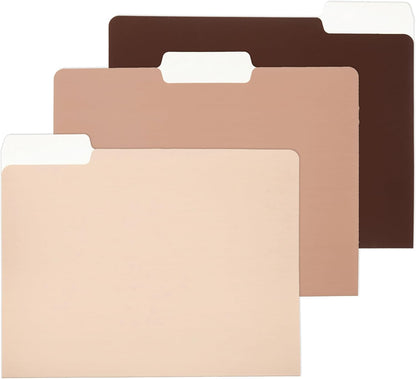 Y YOMA 12 Pack Colored File Folders Letter Size Gradient File Folder with 1/3-Cut Tab Cute Pretty Decorative Heavyweight Filing Folder File Organizers for Office School Home Desktop, Coco Mocha