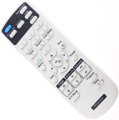 1456641 Projector Remote Control for Epson EX21, EX30, EX31, EX50, EX51, EX71, PowerLite 400W/ 410W/ 78/822+/ 822P/ 83+/ 83C/ 83V+/ S6
