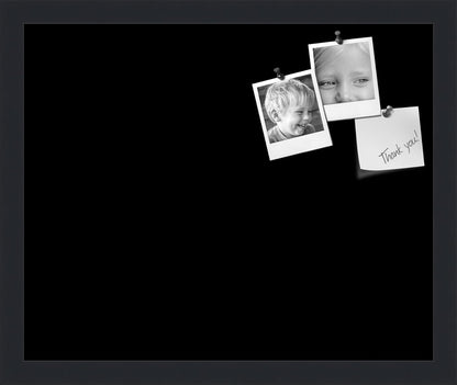 PinPix 17x14 Inch Cork Bulletin Board. This Decorative Framed Pin Board Comes with Solid Black Design and a Satin Black Frame. Ideal for Home Office Decor or Message Board (PinPix-622)