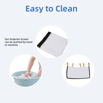 Projector Screen Outdoor Portable Movie: 120 inch Foldable Projection Screen with Stand Legs and Carry Bag for Camping Party