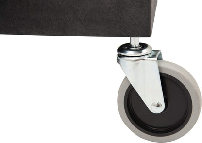 Luxor"24"" x 18"" Plastic Utility Tub Cart- Three Shelf- Black" -SEC111-B