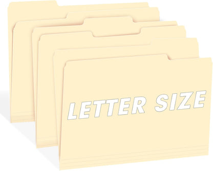 File Folder, RAZCC 150 Pack 1/3 Cut Tab File Folders Letter Size, Manila Folders, Folders with Tab, Great for Organizing and Easy File Storage