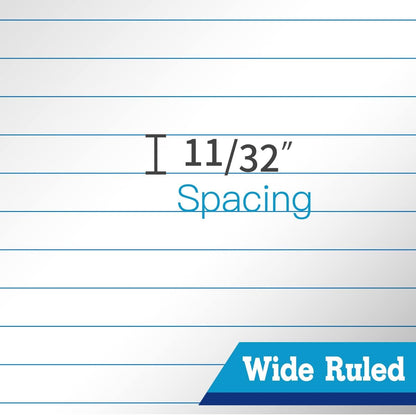8.5"x11" Legal Pads,Wide Ruled,White Paper,12 Pack,50 Sheets Per Writing Pad,Micro perforated Writing Pad,BL-MWT50W-12PAD