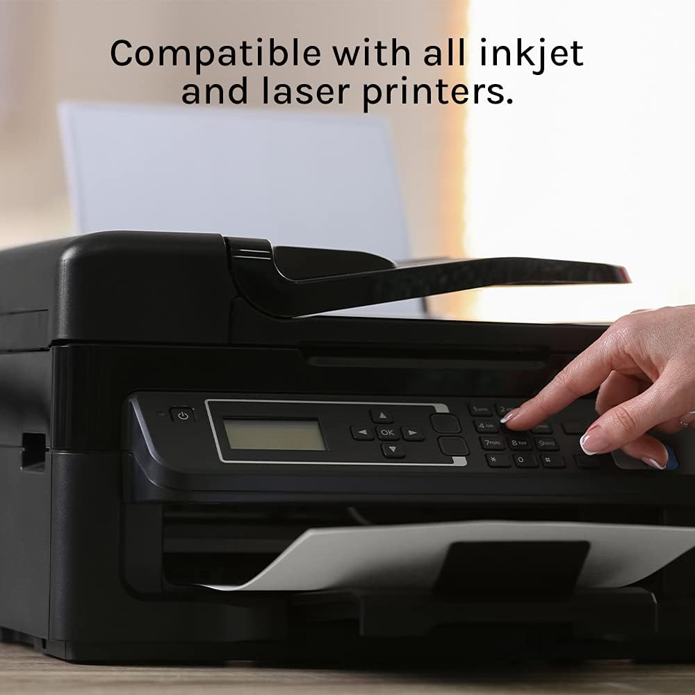 Premium Label Supply White Sticker Half Sheet Labels – 8.5" x 5.5" – Laser/Inkjet Compatible – (2 per Sheet), 200 Sheets - 400 Total Adhesive Labels