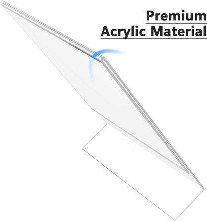 MaxGear Acrylic Sign Holder 8.5 x 11 Inches , Clear Sign Holders Plastic Display Stand Slant Back Countertop Display Picture Frames for Menus, Flyer, Use In Office, Store, 32 Pack