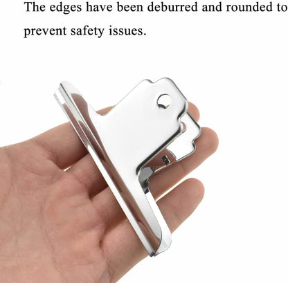 HAHIYO 4inch Silver Bulldog Clips Metal File Hinge Binder Clamps Save Space Strong Spring Jaws Rock Solid Grip Book Lay Flat Deburred Edge for Hang Photos Wall Grid Dog Food 11PCS
