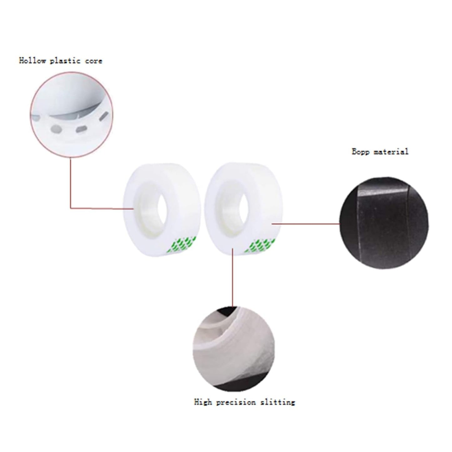 12 Rolls Clear Tape Refill - Tear by Hand, Transparent Tape Rolls for Dispenser, 3/4" x 1000 inch