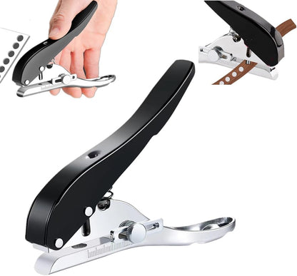 5/16 inch-8mm Heavy Duty Hole Puncher Round Single Hole Punch Badge Hole Punch Paper Punch Portable Hand Held Long Hole Puncher for Craft Paper Plastic Cardboard Business Card Photos-Black