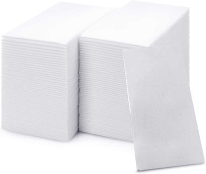 600 Paper Towels Cloth-Like Hand Tissue Paper Napkins, Disposable Hand Towels for Bathroom Guests, Disposable Face Towel for Guest, Washcloths or Dinner Napkin, Made in USA, White