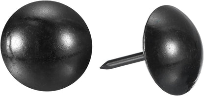 uxcell Upholstery Tacks Nail Pins Furniture, 18Pcs 16x20mm Thumb Tack Pins Assortment Kit Carbon Steel for Home Sofa DIY Decorative Nail Heads Nails, Black